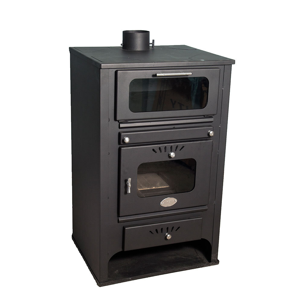 Wood burning stove with back boiler and oven Zvezda GF VR 16, 15.4kW | Multi Fuel Stoves With Back Boiler | Stoves |