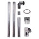 Chimney kit for pellet stove, Stainless steel AISI 304, 80-150mm