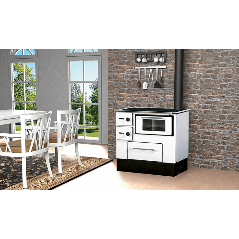 Wood cooker stove Alfa Plam Regular 46 White, 5kW | Wood Cooker Stoves |  |
