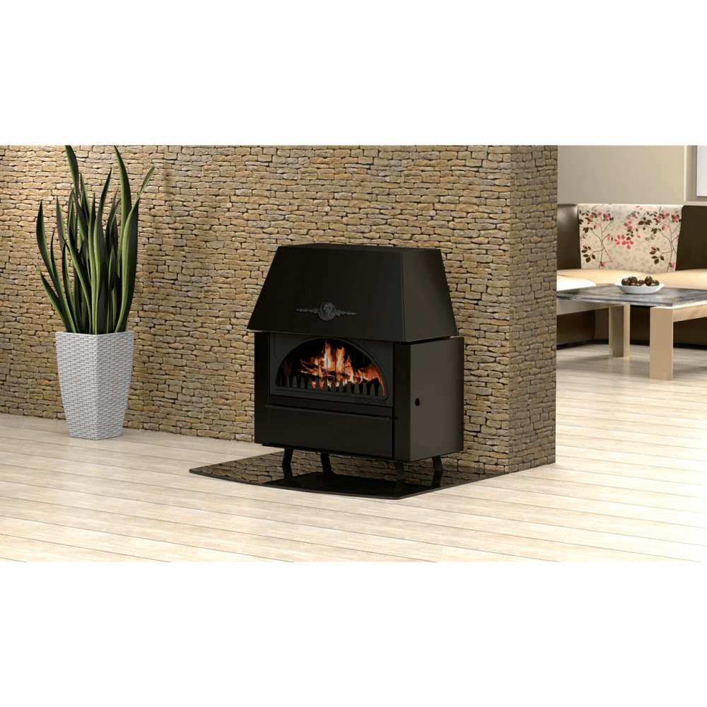 Wood Burning Stove With Back Boiler Alfa Plam Rustikal E with cast iron door, 14kW | Wood Stoves With Back Boiler | Wood Burning Stoves |