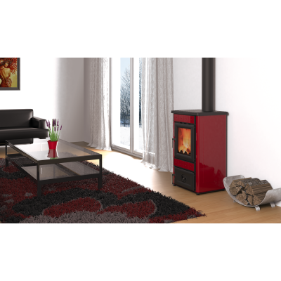 Wood burning stove Alfa Plam Lara 8kW Red, Log - Product Comparison