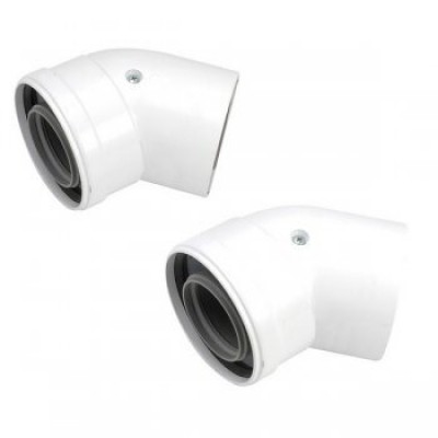 Set of 2 coaxial 45° flue elbow for gas boiler Viessmann Ø60/100mm - Chimney