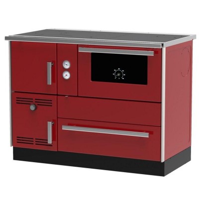 Wood burning cooker with back boiler Alfa Plam Alfa Term 35 Red Right, 32kW - Cookers With Back Boiler