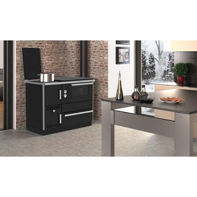 Wood burning cooker with back boiler Alfa Plam Alfa Term 35 Anthracite Right, 32kW - Cookers With Back Boiler