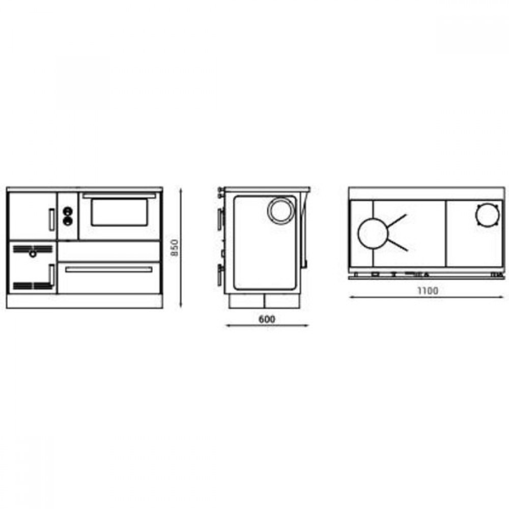 Wood cooker stove with back boiler Alfa Plam Alfa Term 35 Red Right, 32kW | Wood Cooker Stoves |  |