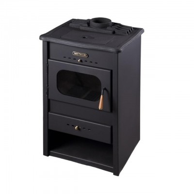 Wood burning stove Metalik with solid cast iron top, 9.6 kW - Special Offers