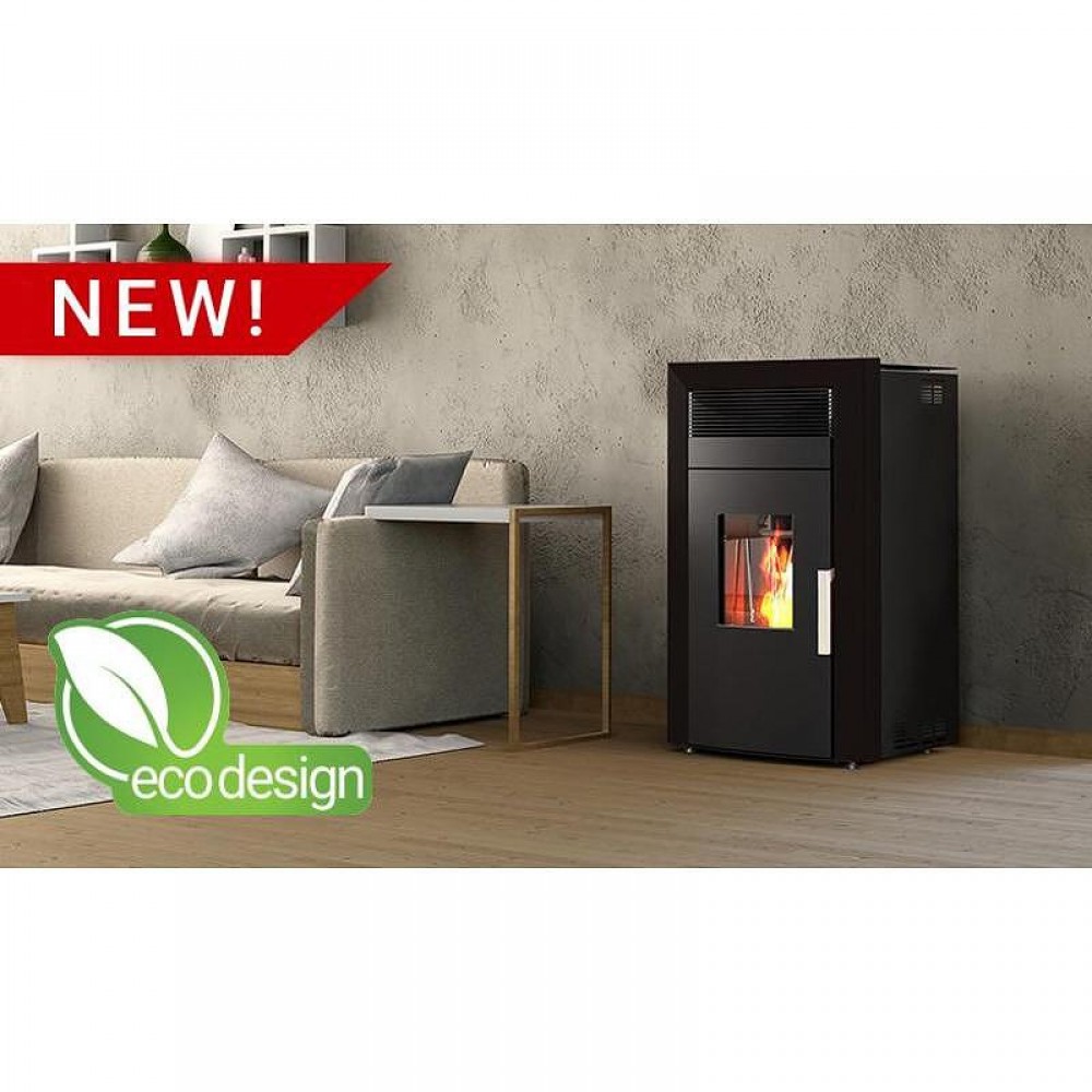 Pellet stove with back boiler Alfa Plam Commo 12 Black, 12kW | Pellet Stoves With Back Boiler | Pellet Stoves |