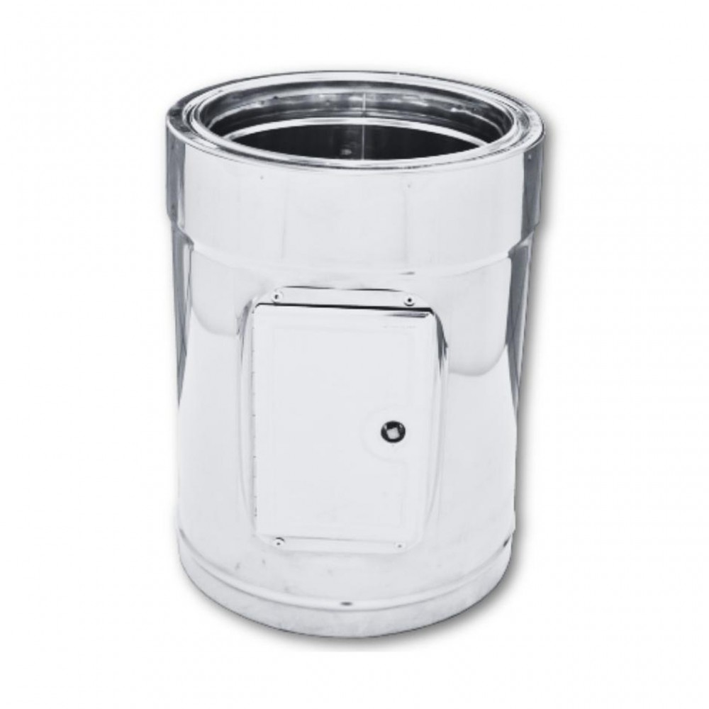 Twin wall inspection element, Stainless steel AISI 304, Straight, Insulated Ф230-280 | Twin Wall Flue | Chimney |
