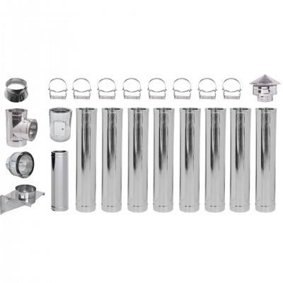 Twin Wall Flue System 200mm (8 inch), Insulated Stainless Steel, 9.7m - Product Comparison