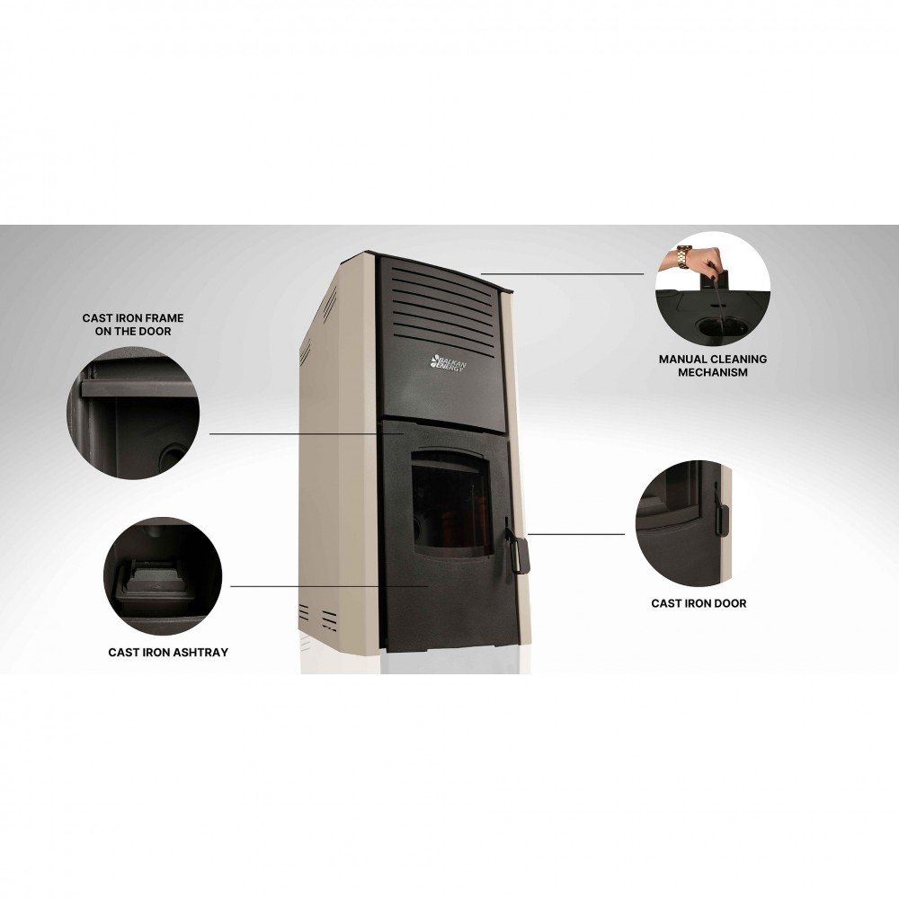 Pellet stove with back boiler Balkan Energy Bertha, 35kW | Pellet Stoves With Back Boiler | Pellet Stoves |