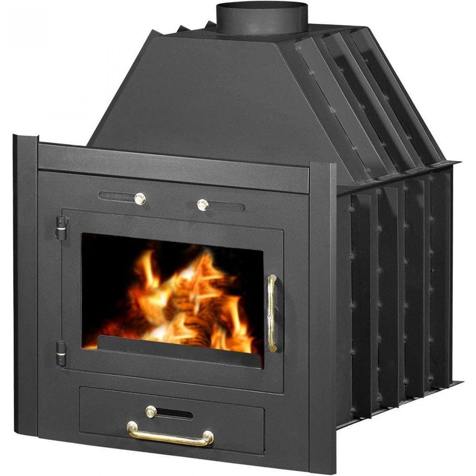 Wood burning fireplace insert Balkan Energy Uyut B, 25kW – Best Price
