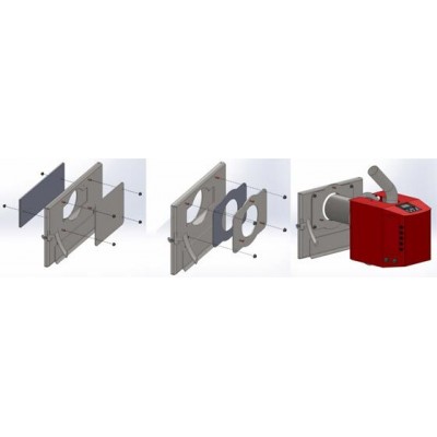 Mounting kit (Flange) for pellet burner BURNiT Pell and wood stove furnaces Balkan Energy, BURNiT - Combustion Chamber for Pellet Burners