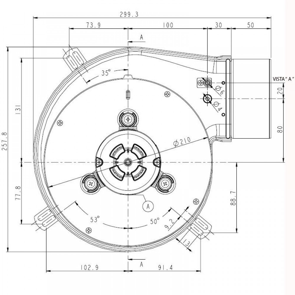 Smoke extractor fan SITGroup LN2 Natalini for pellet stoves Eco Spar, Adler and others, Maximum airflow 285 m³/h | Fans and Blowers | Boiler Parts |