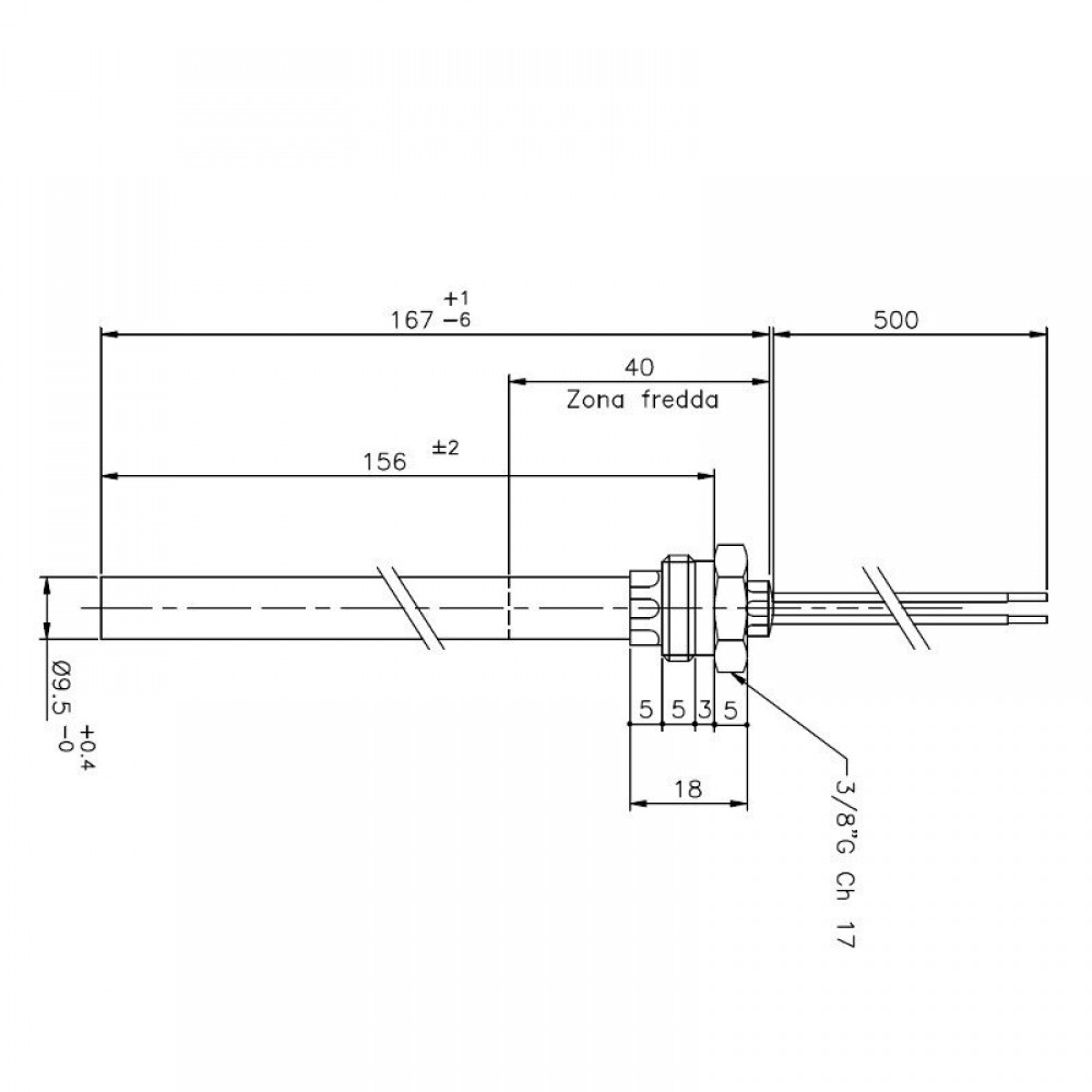 Heating element for pellet stove Ecoteck, Ravelli and others, total length 167mm, 250W | Igniters / Resistors | Pellet Stove Parts |