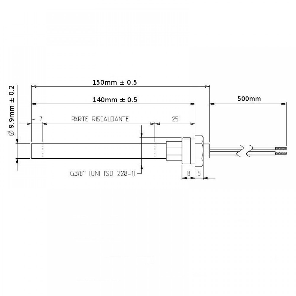 Igniter / Heating element for pellet stoves Balkan Energy, Deville, Ecoteck, Laminox, MCZ, Palazzetti, Piazzetta, Puros, Rika, RED, Ravelli, Supra, Zibro and others, total length 150 mm, 250W | Igniters / Resistors for Pellet Stoves | Pellet Stove Parts |