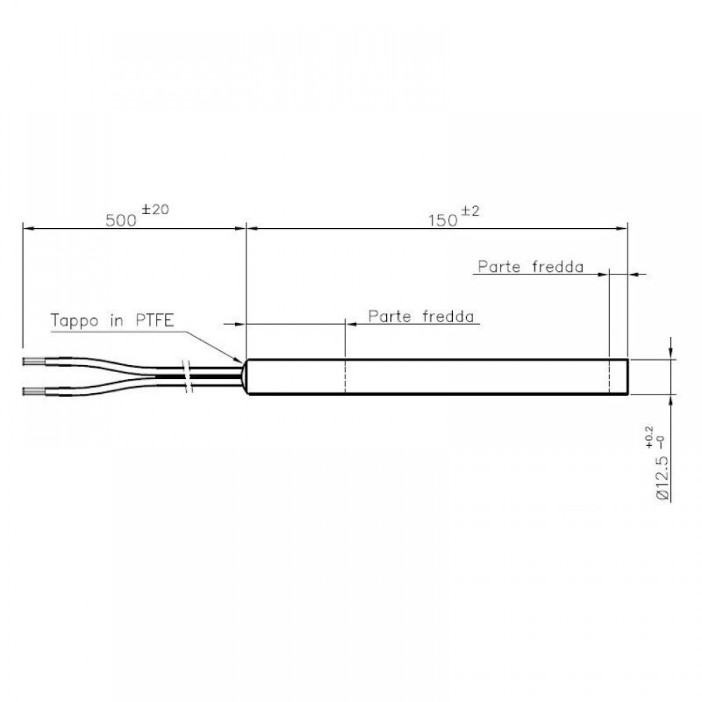 Heating element for pellet stoves, total length 150mm, 250W | Igniters / Resistors | Pellet Stove Parts |