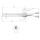 Heating element for pellet stoves Palladio and others, total length 145mm, 250W | Igniters / Resistors | Pellet Stove Parts |