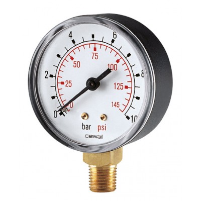 Radial manometer Cewal, Bottom connection - Control Devices