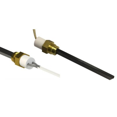 Igniter / Heating element with black quartz crystal for pellet stoves Eco Spar, BURNiT, Whitfield, Lennox and others, total length 126mm, 400W - Igniters / Resistors for Pellet Stoves