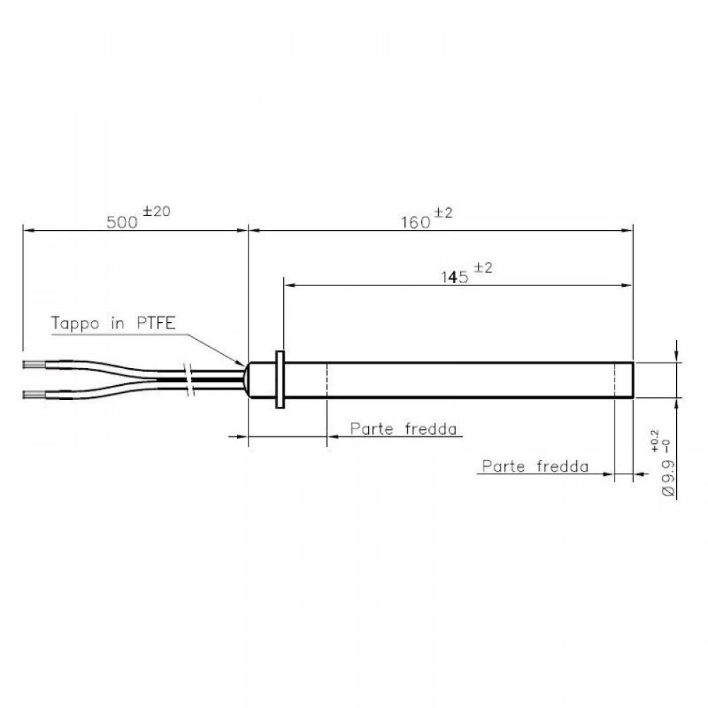 Heating element for pellet stoves, total length 160mm, 250W | Igniters / Resistors | Pellet Stove Parts |