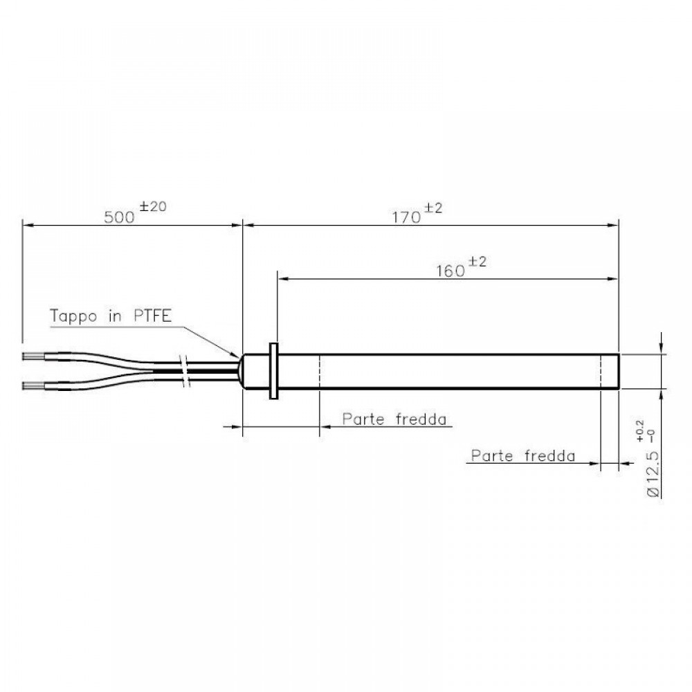 Heating element for pellet stoves Palazzetti, Cadel, Thermorossi, Olimpia Splendid, total length 170mm, 350W | Igniters / Resistors | Pellet Stove Parts |