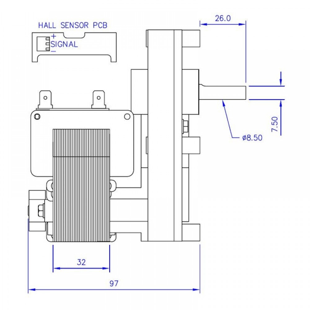 Gear motor Mellor FB1183, 3RPM for pellet stove Clam and others | Gear Motors | Pellet Stove Parts |