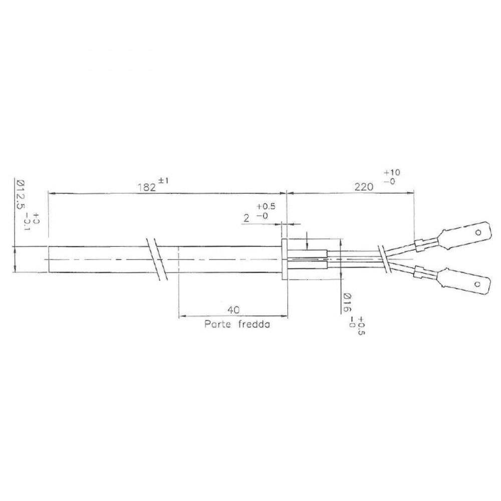 Heating element for pellet stoves Edilkamin, Thermorossi and others, total length 182mm, 350W | Igniters / Resistors | Pellet Stove Parts |