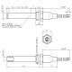 Ceramic heating element for pellet stoves, total length 88mm, 250W | Igniters / Resistors | Pellet Stove Parts |