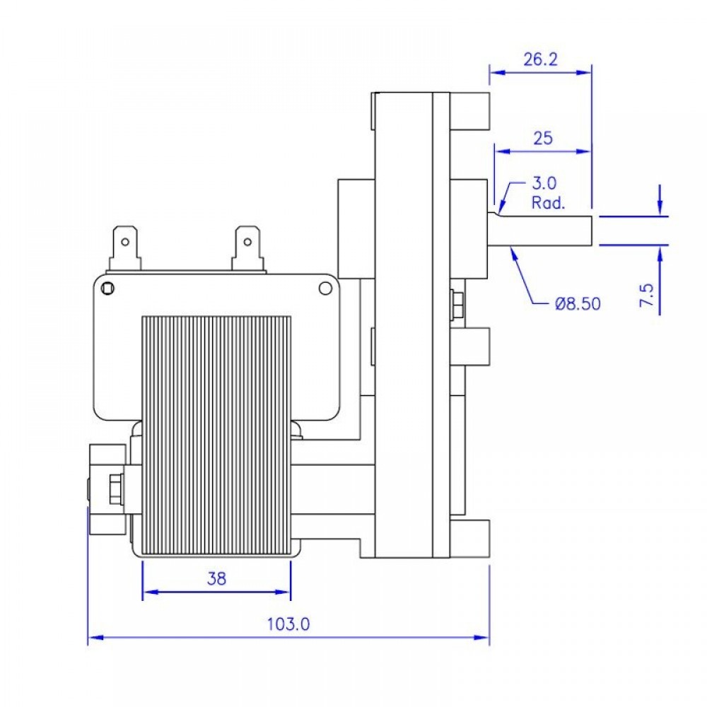 Gear motor Mellor FB1137, 4.75RPM for pellet stove Arce, Ecoteck, Emaflam, La Nordica, Ravelli and others | Gear Motors | Pellet Stove Parts |