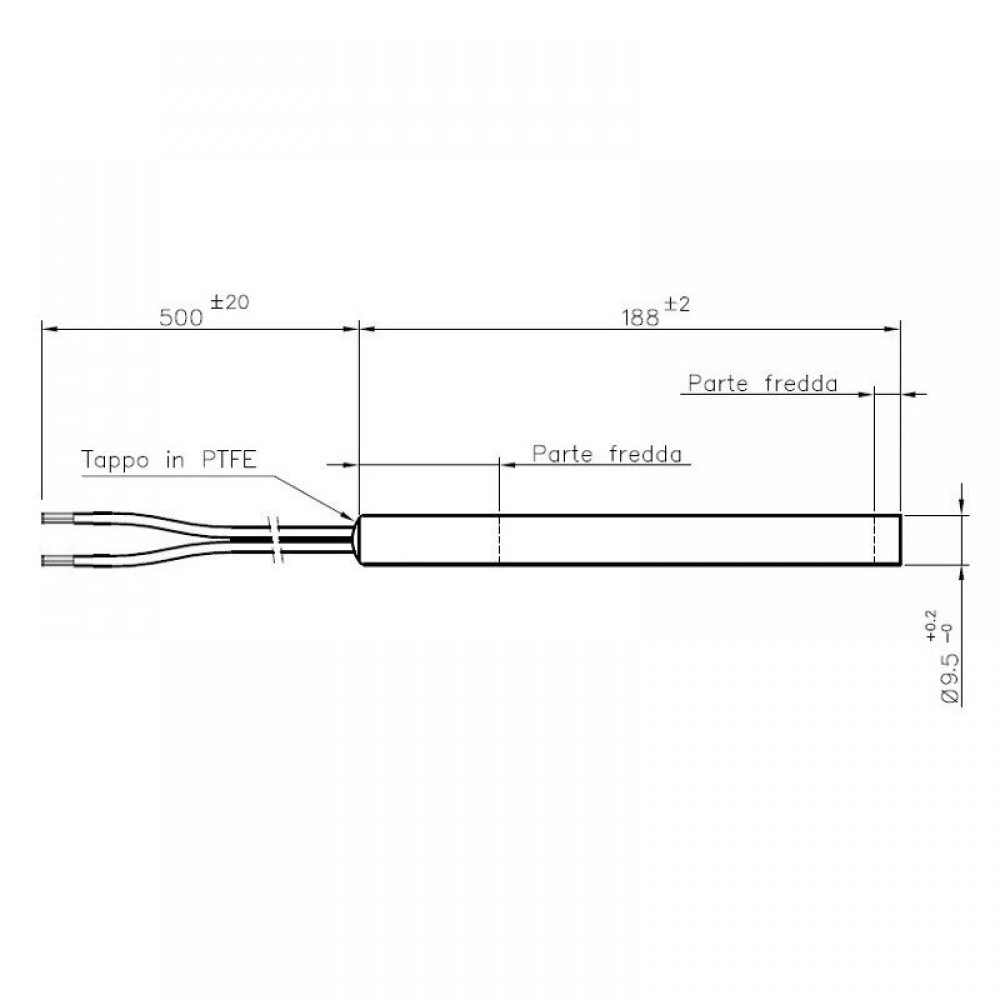Heating element for pellet stoves Prisma, LTL, Thermorossi and others, total length 188mm, 250W | Igniters / Resistors | Pellet Stove Parts |