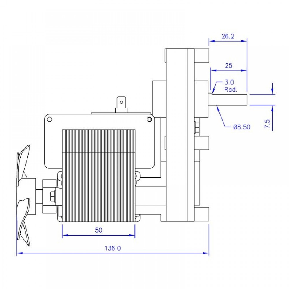 Gear motor Mellor FB1146, 5.3RPM for pellet stove Ecoteck, Lincar, Moretti Design, Ravelli, Thermorossi, Ungaro and others | Gear Motors | Pellet Stove Parts |