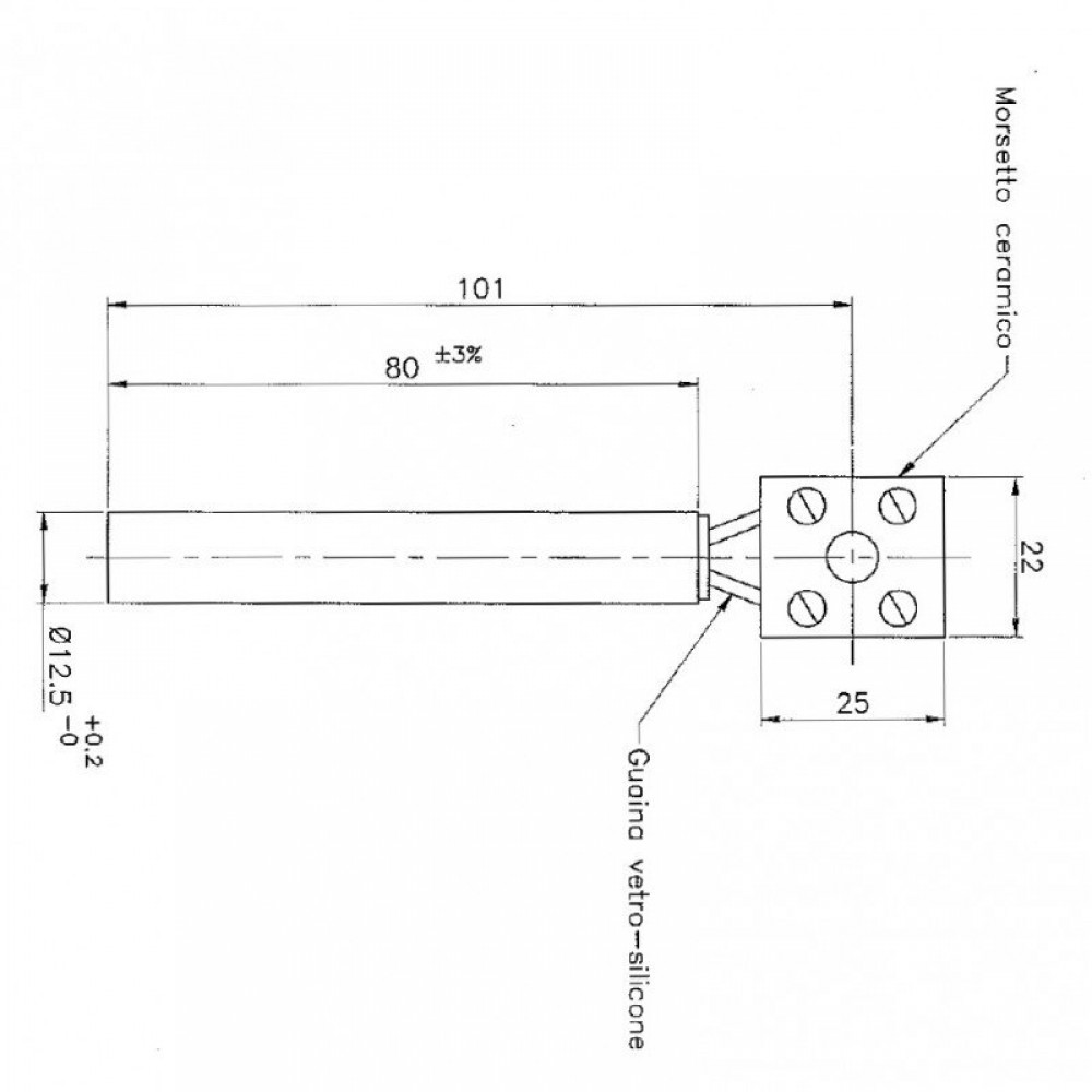 Heating element for pellet stoves Eurofiamma, Arce and others, length 80mm, 250W | Igniters / Resistors | Pellet Stove Parts |