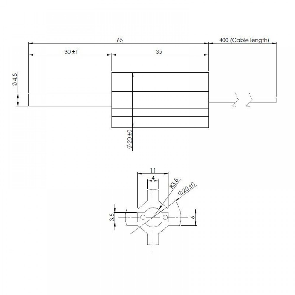 Low-voltage heating element for pellet stoves, total length 65mm, 95W to 24V | Igniters / Resistors | Pellet Stove Parts |