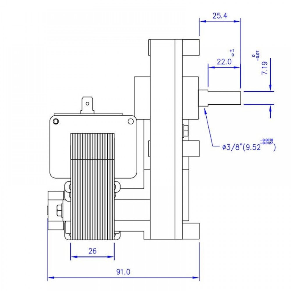 Gear motor Mellor FB1192, 1.26RPM | Gear Motors | Pellet Stove Parts |