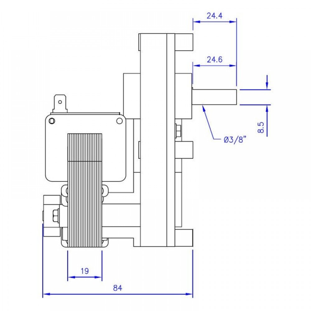Gear motor Mellor FB1268, 1.5RPM | Gear Motors | Pellet Stove Parts |