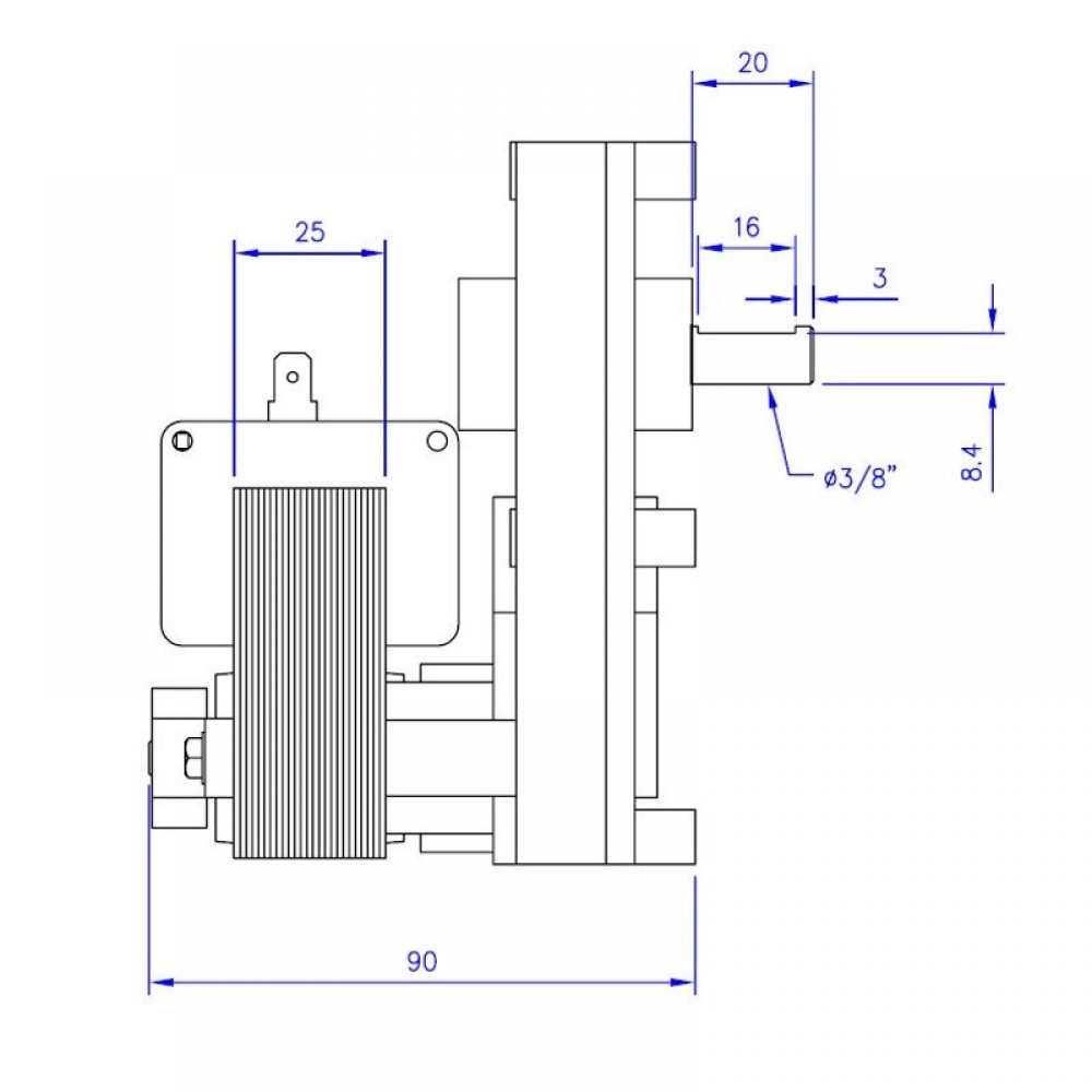 Gear motor Mellor FB1171, 1.5RPM for pellet stove Eco Spar, Arce, Cadel, Caminetti Montegrappa, Edilkamin, Italiana Camini, Palladio and others | Gear Motors | Pellet Stove Parts |
