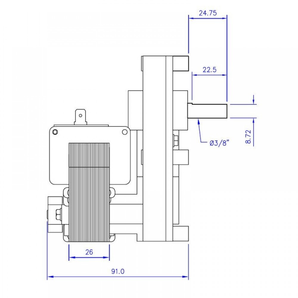 Gear motor Mellor FB1183, 2RPM | Gear Motors | Pellet Stove Parts |