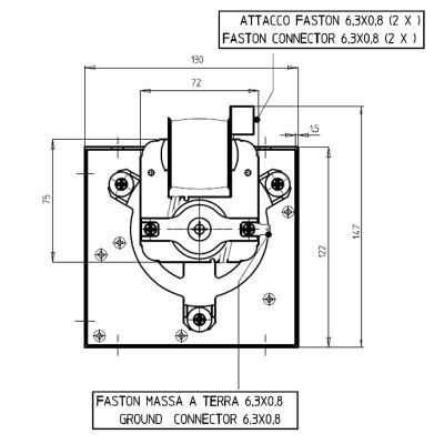 Tangential fan Fergas for pellet stoves Sideros and others, with Ø80 mm, Flow 305 m³/h - Fergas