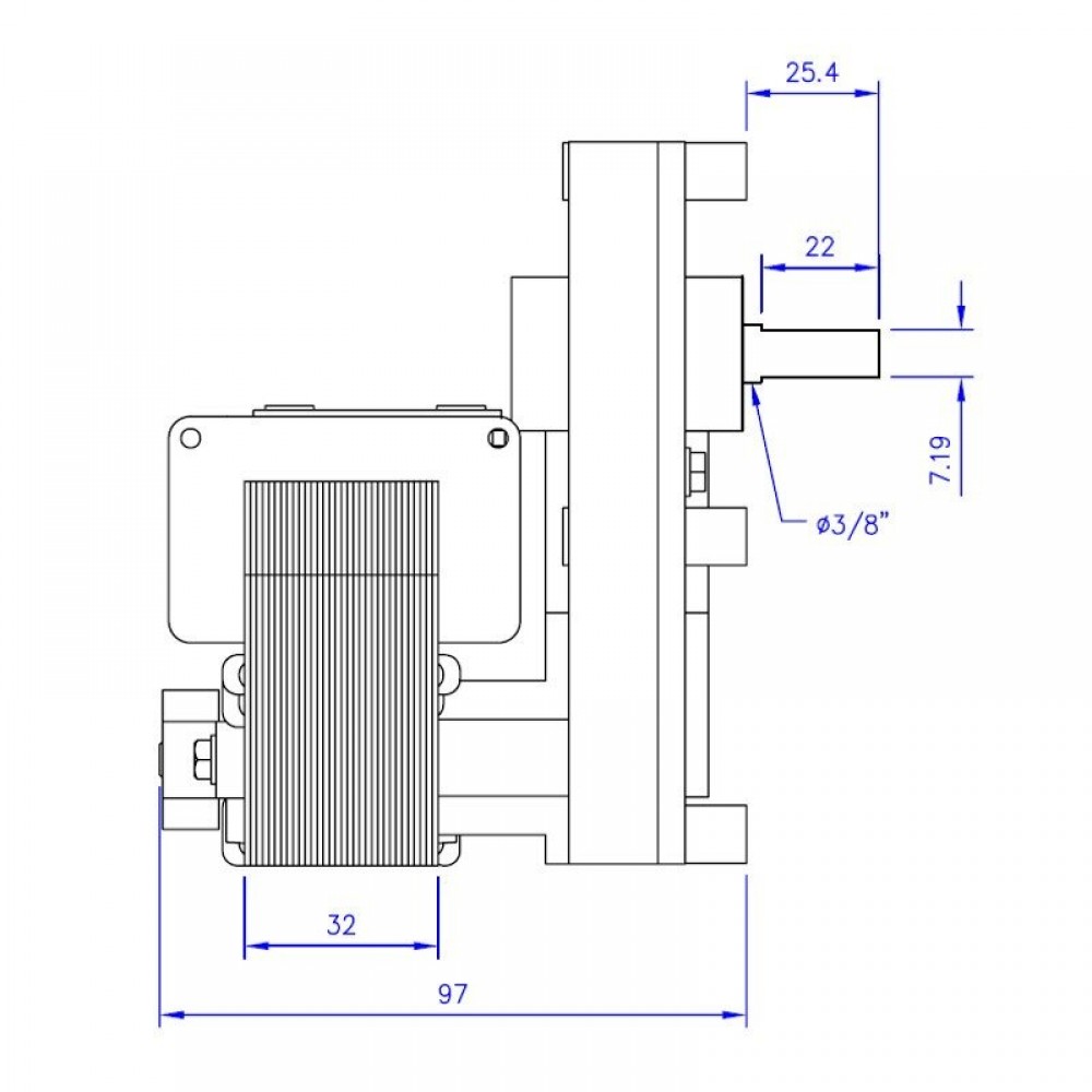 Gear motor Mellor FB1255, 4RPM for pellet stove Eco Spar and others | Gear Motors | Pellet Stove Parts |