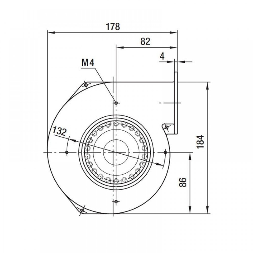 Centrifugal fan EBM for pellet stoves Clam, flow 265 m³/h | Fans and Blowers | Pellet Stove Parts |