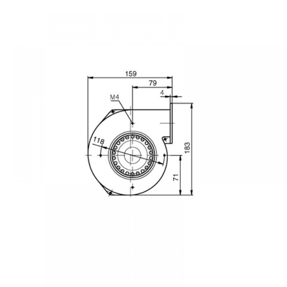 Centrifugal fan EBM for pellet stoves, flow 155 m³/h | Fans and Blowers | Pellet Stove Parts |
