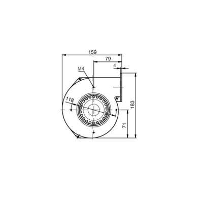 Centrifugal fan EBM for pellet stoves, flow 155 m³/h - Spare Parts