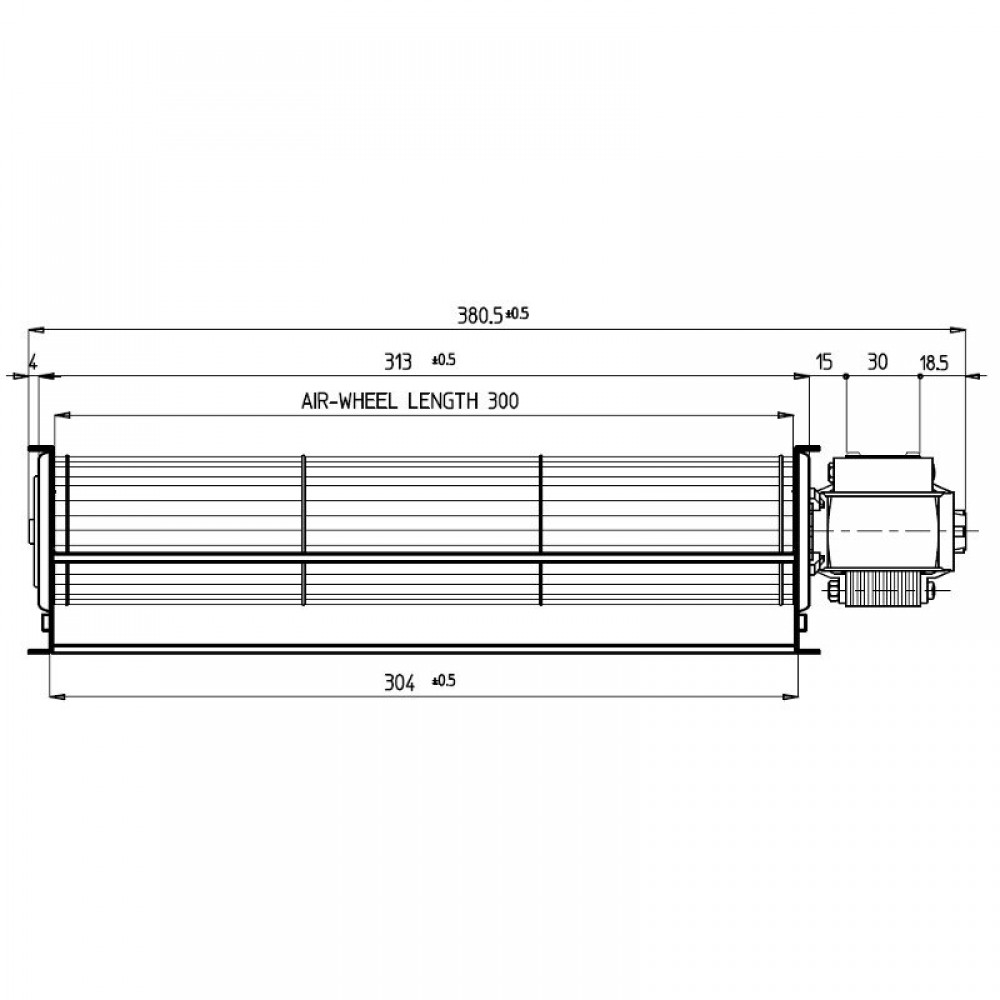 Tangential fan Fergas for pellet stoves Anselmo Cola, Cadel, Ferroli, La Nordica and others with Ø60 mm, Flow 180 m³/h | Fans and Blowers | Pellet Stove Parts |