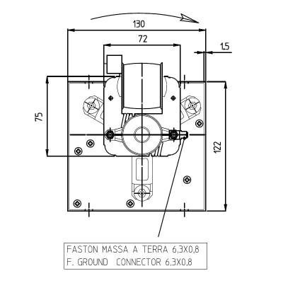 Tangential fan for pellet stoves with Eva Calor, Prisma and others, Ø80 mm, Flow 251-302 m³/h - Fergas