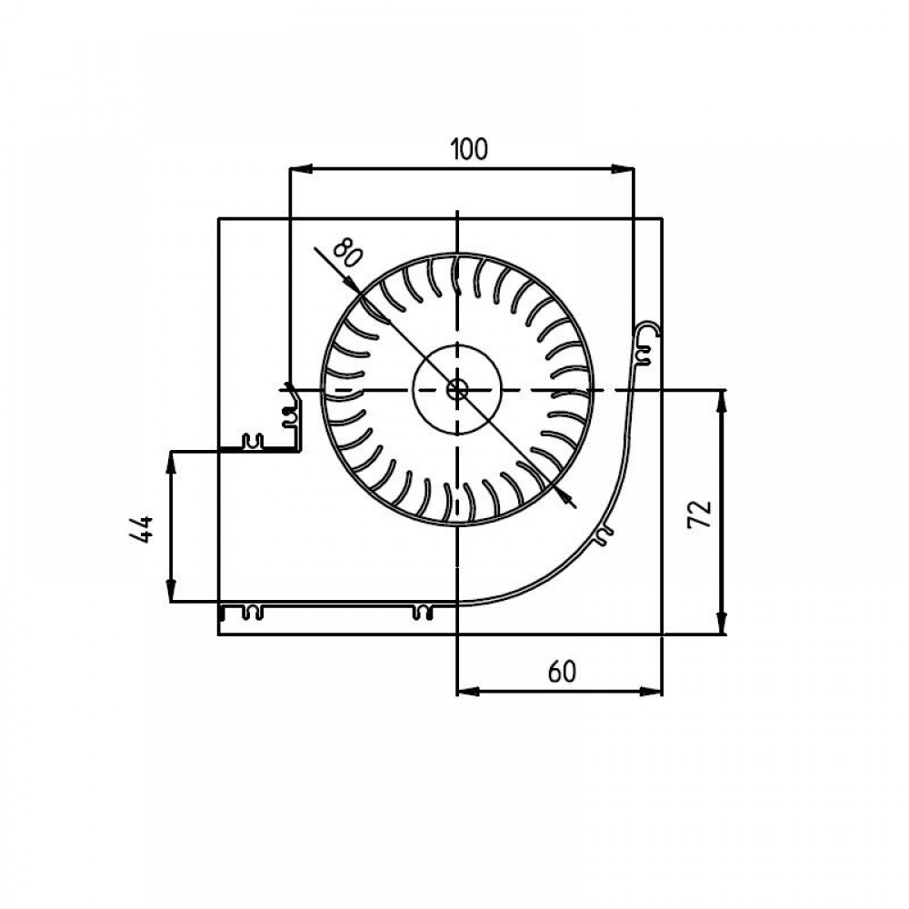 Tangential fan for pellet stoves with Ø80 mm, Flow 251-302 m³/h | Fans and Blowers | Pellet Stove Parts |