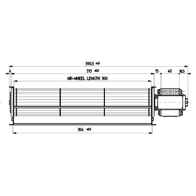 Tangential fan Fergas for pellet stoves Cadel, Edilkamin and others with Ø60 mm, Flow 255 m³/h - Fergas