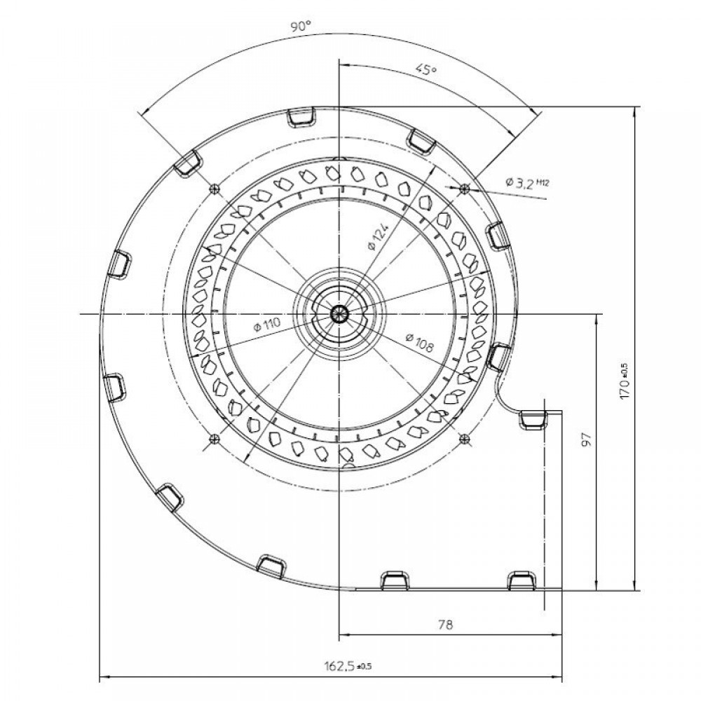 Centrifugal fan EBM for pellet stoves Ecoteck, Edilkamin, Ravelli and others, flow 140 m³/h | Fans and Blowers | Pellet Stove Parts |