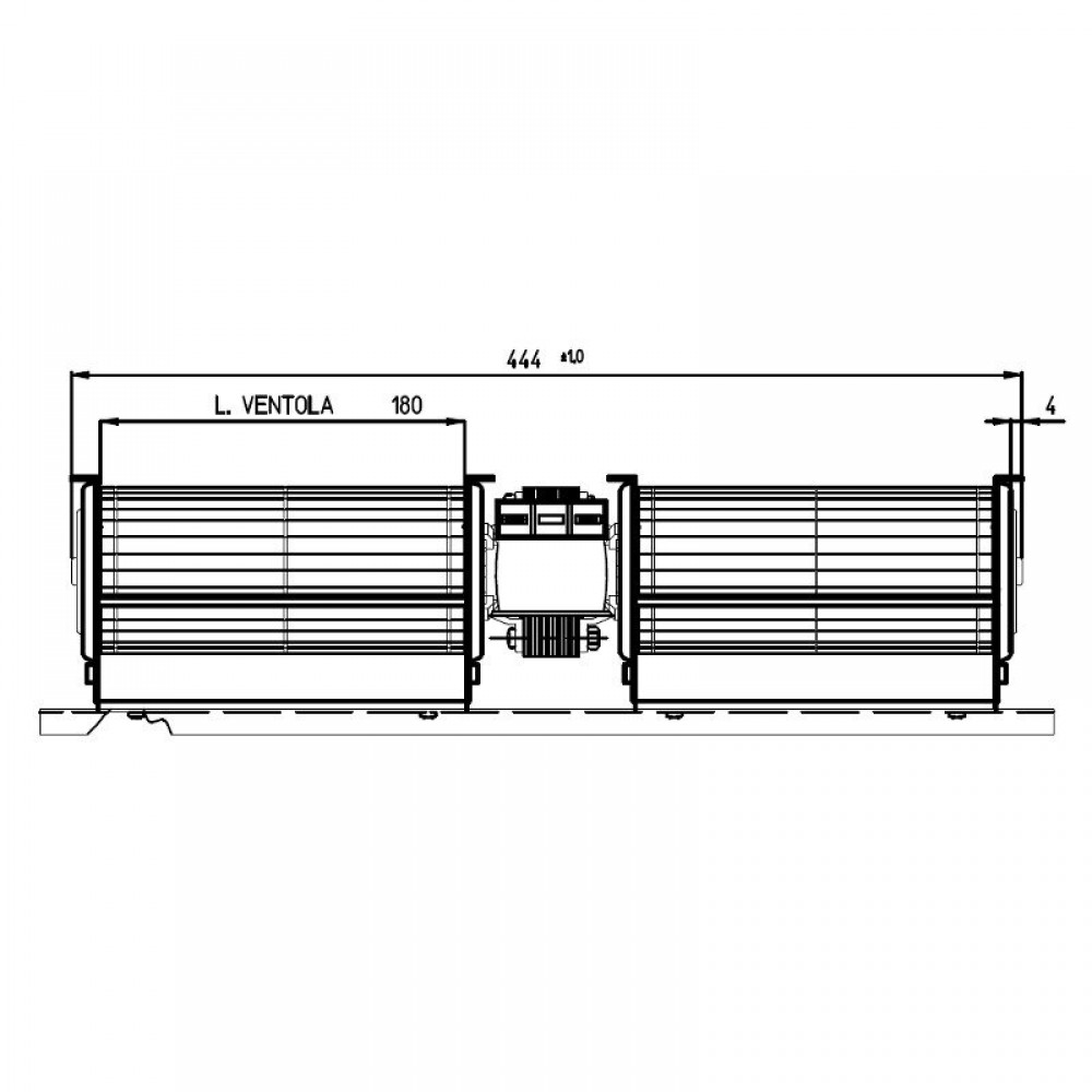 Double cross-flow fan Fergas for pellet stoves with Ø60 mm, flow 168 m³/h, 360 mm | Fans and Blowers | Pellet Stove Parts |