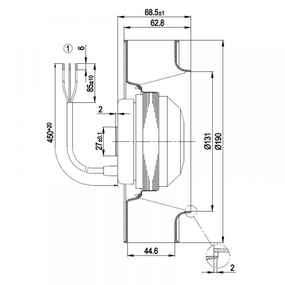 Centrifugal fan EBM, flow 195 m³/h | Fans and Blowers | Pellet Stove Parts |