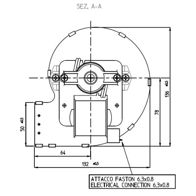 Centrifugal fan Fergas for pellet stoves Eva Calor, Prisma, Sicalor, Ecoforest and others, flow 420 m³/h - Fans and Blowers